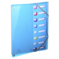 Dosar cu burduf Exacompta Iderama 58670E PP, A4, 8 compartimente, cu elastic și fereastră de indexare, cotor extensibil, 24x32 cm, culori asortate 1