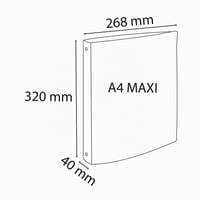 Zakladač Exacompta KreaCover 51562E A4 Maxi – 4 krúžky, priemer 30 mm, chrbát 40 mm, modrý, priehľadný PP obal, na školské a kancelárske použitie 4