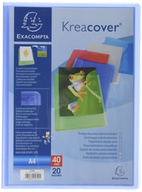 Exacompta KreaCover 5729E prémiová prezentačná zložka A4 s 20 priehľadnými vreckami, 40 pohľadov, 5 rôznych farieb, balenie 5 ks 6