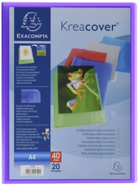 Exacompta KreaCover 5729E prémiová prezentačná zložka A4 s 20 priehľadnými vreckami, 40 pohľadov, 5 rôznych farieb, balenie 5 ks 3