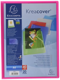 Exacompta KreaCover 5729E prémiová prezentačná zložka A4 s 20 priehľadnými vreckami, 40 pohľadov, 5 rôznych farieb, balenie 5 ks 5