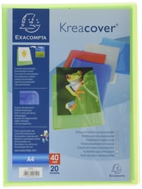 Exacompta KreaCover 5729E prémiová prezentačná zložka A4 s 20 priehľadnými vreckami, 40 pohľadov, 5 rôznych farieb, balenie 5 ks 4