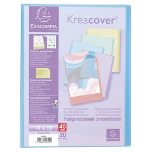 Exacompta Kreacover Pastel plastična mapa za prezentaciju s 20 džepova, 40 pogleda, 11x15 cm, držač dokumenata za školu i ured, 1 kom