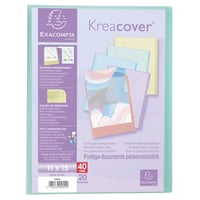 Zakladač Exacompta Kreacover Pastel s 20 vreckami, 40 pohľadmi, 11x15 cm, na školské a kancelárske dokumenty, 1 ks 2