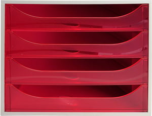 Exacompta Linicolor ECO stolni organizator s 4 ladice, A4+ — na 2 ladice postoji malo oštećenje (stanje: vidi 2. sliku)