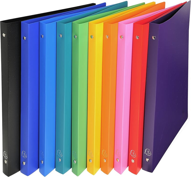 Exacompta Linicolour Gyűrűs Mappa 32x25 cm - Pack of 20, assorted colours, 4 rings