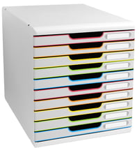 Exacompta Modulo 302913D A4+ organizator cu sertare, 10 sertare, 35x28,8x32 cm, alb/colorat 4