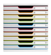 Exacompta Modulo 302913D A4+ organizator cu sertare, 10 sertare, 35x28,8x32 cm, alb/colorat 1