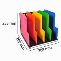 Vertikálny zakladač na dokumenty Exacompta Modulotop 390914D s 5 priehradkami z recyklovaného plastu pre dokumenty formátu DIN A4, čierno-farebný Harlekýn 2