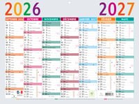 Exacompta Multicolore planer 29,5x22 cm - rujan 2026.-2027., višebojni stolni rokovnik 1