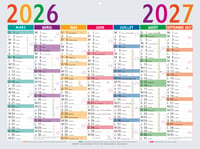 Exacompta Multicolore planer 29,5x22 cm - rujan 2026.-2027., višebojni stolni rokovnik 2