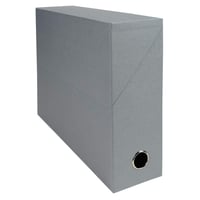 Cutie de arhivare Exacompta Premium A4, din carton texturat, lățime cotor 90 mm, cu orificiu pentru deget, gri, pentru depozitarea sigură a documentelor și dosarelor 1