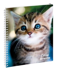 Caiet de teme cu spirală Exacompta 17x22 cm - Model cu pisică cu ochi albaștri, colecția Animaux 1