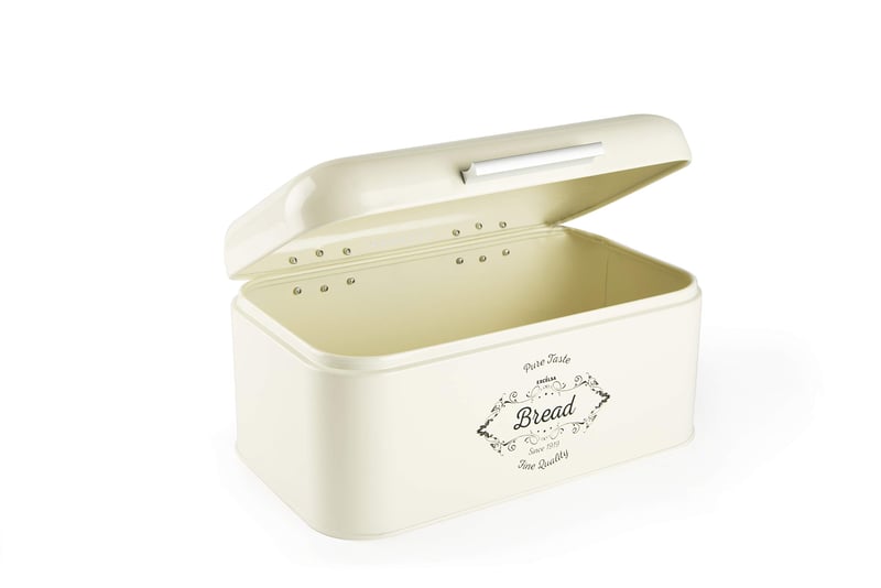 Excelsa Metalna Kutija za Kruh Krem Boje 30x20x15 cm Spremnik za Kruh za Kuhinju