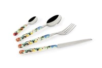 Set pribora za jelo Excelsa Fiori Frida, nehrđajući čelik 18/0, ručke u boji - 24 komada, za 6 osoba 2