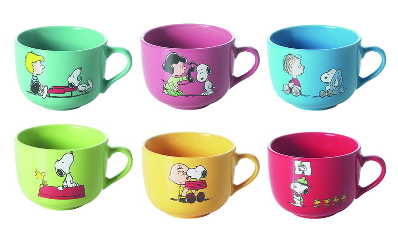 Cană Jumbo Excelsa cu model Snoopy - Culori asortate, ceașcă mare din ceramică pentru cafea
