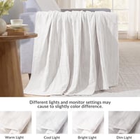 Exclusivo Mezcla mušelínová deka 150x200 cm, 100% bavlnený priedušný a ľahký prehoz na pohovku a posteľ, mäkká letná deka, biela 8