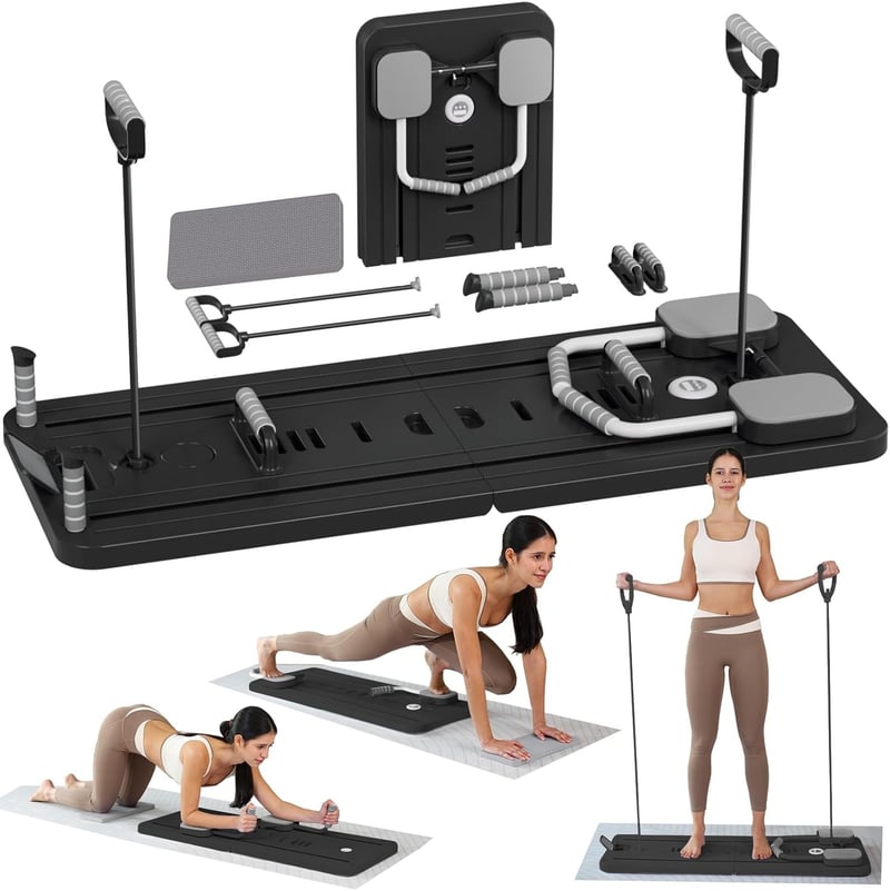 ExeractFit összecsukható Pilates board reformer gép készlet fekete, több