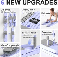 ExeractFit Pilates Board hasított stílusú reformer gép hasi roller és sícipő edzővel 4