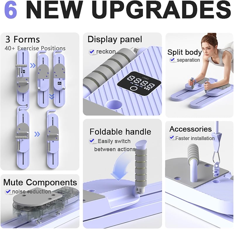 ExeractFit Pilates Board hasított stílusú reformer gép hasi roller és sícipő edzővel