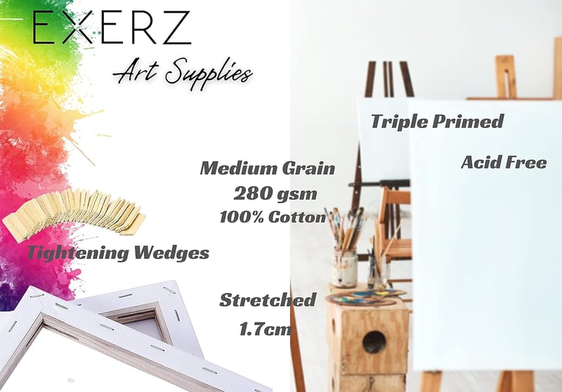Exerz Feszített Vászon Keret - Képkeret Festménynek - 30 x 40 cm - 5 piezas
