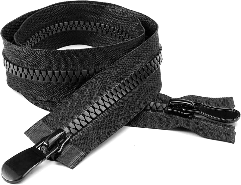 EXIN DEHCEN 70 cm-es Fekete Cipzár #8 - Kétirányú Szétnyitható Cipzár Kabátokhoz, Dzsekikhez, Táskákhoz és Ágyneműhöz - Varrási Kellék