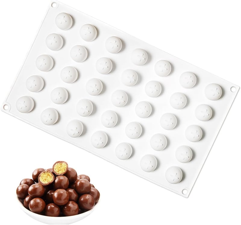 EXIN DEHCEN Szilikon Csokoládéforma 35 Gömb Alakú Mélyedéssel - 2 cm Átmérőjű Bonbonkészítő Forma Zselékhez, Jégkockákhoz, Édességekhez

AI: