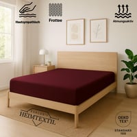 EXKLUSÍV Froté napínacia plachta 140-160 x 200 cm, bordová, 80 % bavlnené froté, pre výšku matraca do 25 cm, certifikát Öko-Tex 2