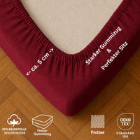 EXKLUSÍV Froté napínacia plachta 140-160 x 200 cm, bordová, 80 % bavlnené froté, pre výšku matraca do 25 cm, certifikát Öko-Tex 4