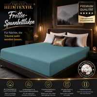 Cearșaf cu elastic Premium din bumbac Frottee EXKLUSIV HEIMTEXTIL, 140-160 x 200 cm, Turcoaz 2