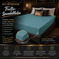 Cearșaf cu elastic Premium din bumbac Frottee EXKLUSIV HEIMTEXTIL, 140-160 x 200 cm, Turcoaz 4