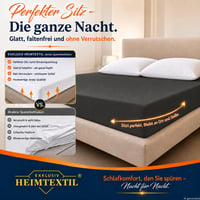 Cearșaf cu elastic din jerseu EXKLUSIV HEIMTEXTIL 180-200x200 cm, 100% bumbac, certificat Öko-Tex, pentru saltele cu înălțimea de până la 25 cm, negru 3