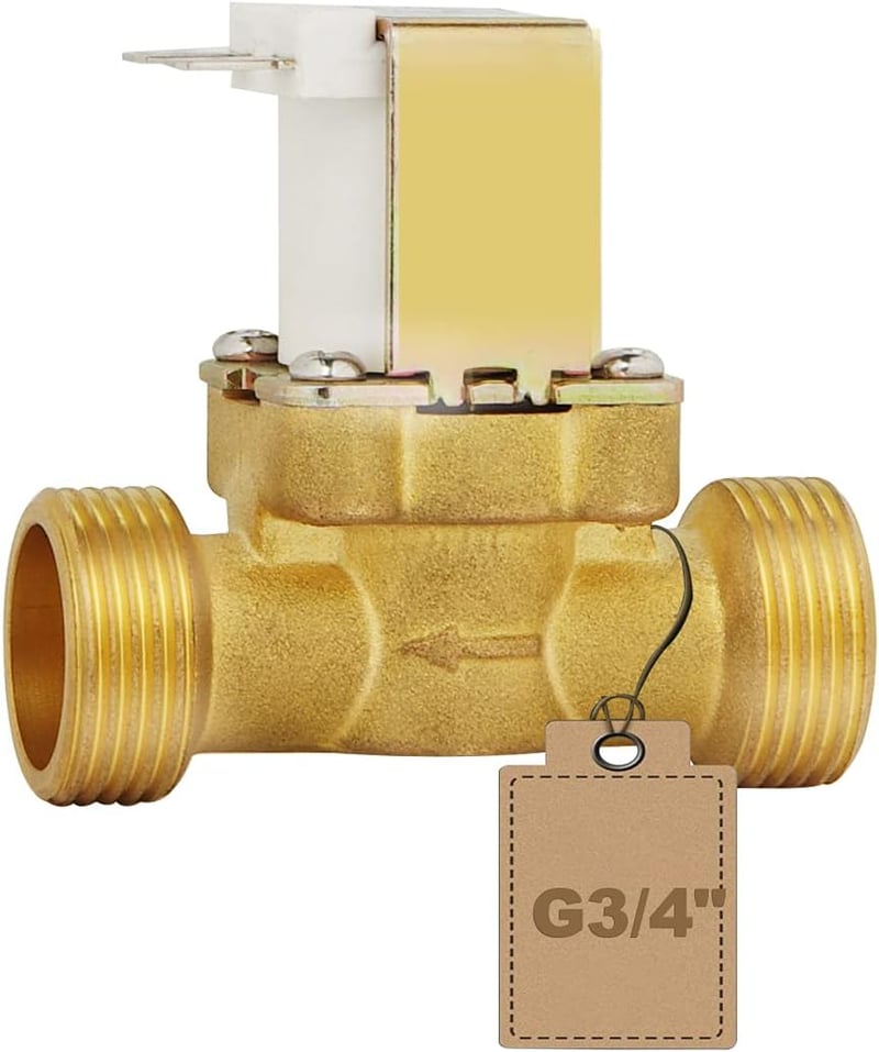 EXLECO 12V Elektromágneses Szelep G3/4 Hüvelykes 2 Utas Vízszelep Réz Normál Zárt Mágnesszelep Vízellátáshoz
