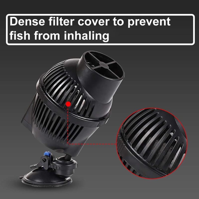EXLECO JVP-100A Áramoltató Szivattyú - 2500 L/h, 3W, 360° Forgatható, Édesvízi és Tengeri Akváriumokhoz, Tapadókorongos Rögzítés