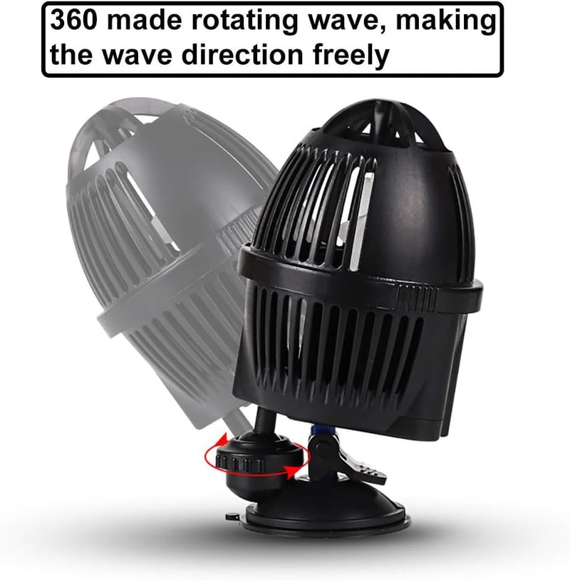EXLECO JVP-100A Áramoltató Szivattyú - 2500 L/h, 3W, 360° Forgatható, Édesvízi és Tengeri Akváriumokhoz, Tapadókorongos Rögzítés