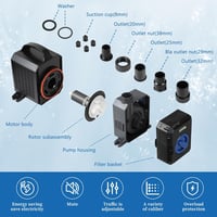 EXLECO Tó Szivattyú 3600L/H 20W Energiatakarékos Vízszivattyú Koi Tó Szűrő Pumpa Kerti Szökőkút Akvárium Pumpa 2