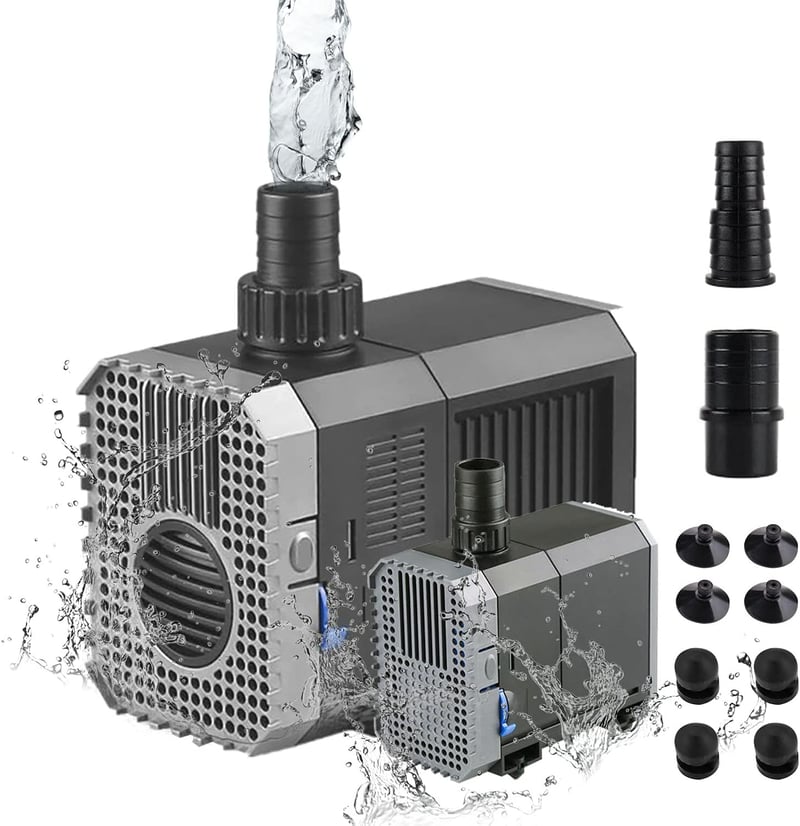 EXLECO Vízszivattyú Akváriumhoz és Tóhoz 900L/h 20W Merülő Szivattyú Szökőkút Szűrő Pumpa