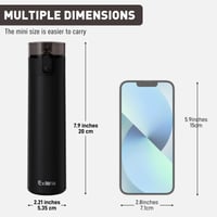 Exllena Malá fľaša na vodu 270 ml z nehrdzavejúcej ocele so slamkou, ovládanie jednou rukou, 100 % tesniaca, ultra kompaktná, ideálna na outdoor, do kancelárie a na cesty 2