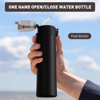 Exllena Malá fľaša na vodu 270 ml z nehrdzavejúcej ocele so slamkou, ovládanie jednou rukou, 100 % tesniaca, ultra kompaktná, ideálna na outdoor, do kancelárie a na cesty 5