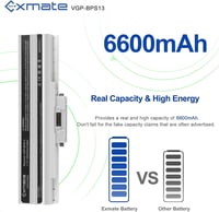Exmate 11.1V 6600mAh Sony VAIO laptop akkumulátor VGP-BPS13 VGP-BPS21 2