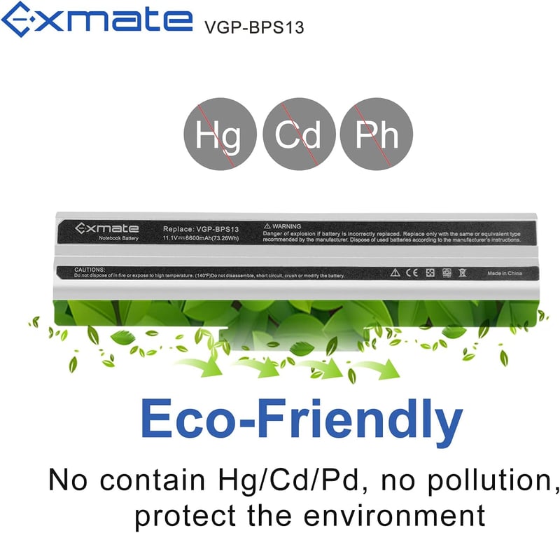 Exmate 11.1V 6600mAh Sony VAIO laptop akkumulátor VGP-BPS13 VGP-BPS21
