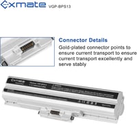 Exmate 11.1V 6600mAh Sony VAIO laptop akkumulátor VGP-BPS13 VGP-BPS21 3