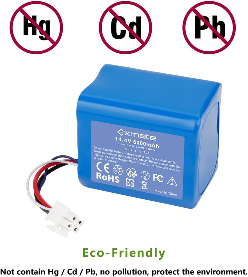 Exmate 14.4V 6000mAh Li-Ion akkumulátor Vorwerk Kobold VR200 porszívóhoz