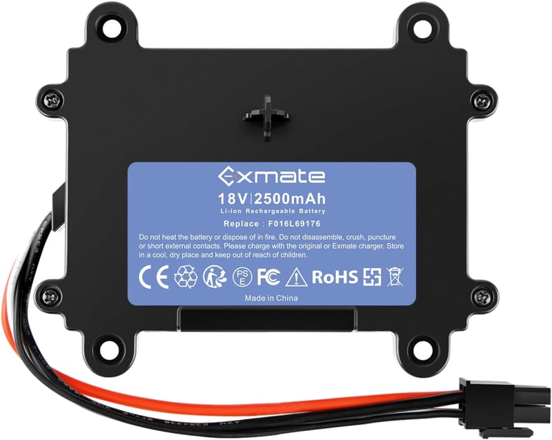 Exmate 18 V 2500 mAh lítium akkumulátor Bosch Indego 350/400/M 700/M+ 700/S+ 350/S+ 400 fűnyíróhoz