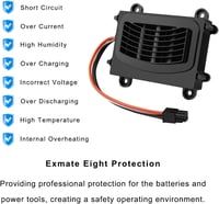 Exmate 18 V 2500 mAh lítium akkumulátor Bosch Indego 350/400/M 700/M+ 700/S+ 350/S+ 400 fűnyíróhoz 5