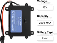 Exmate 18 V 2500 mAh lítium akkumulátor Bosch Indego 350/400/M 700/M+ 700/S+ 350/S+ 400 fűnyíróhoz 6