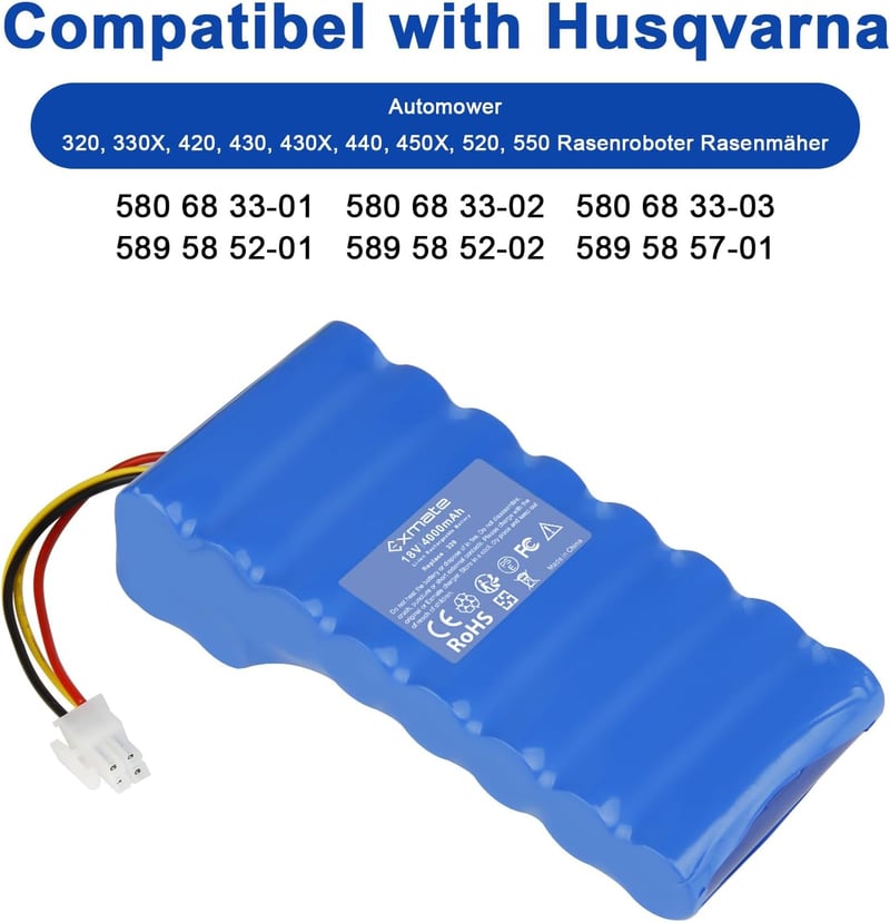 Exmate 18V 4000mAh Husqvarna Automower 320 330x Akkumulátor Li-Ion