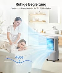 Răcitor de aer mobil EXNOS cu apă - Rezervor de 25 L, aer condiționat fără furtun de evacuare, telecomandă, oscilație de 80°, pentru acasă și birou 7
