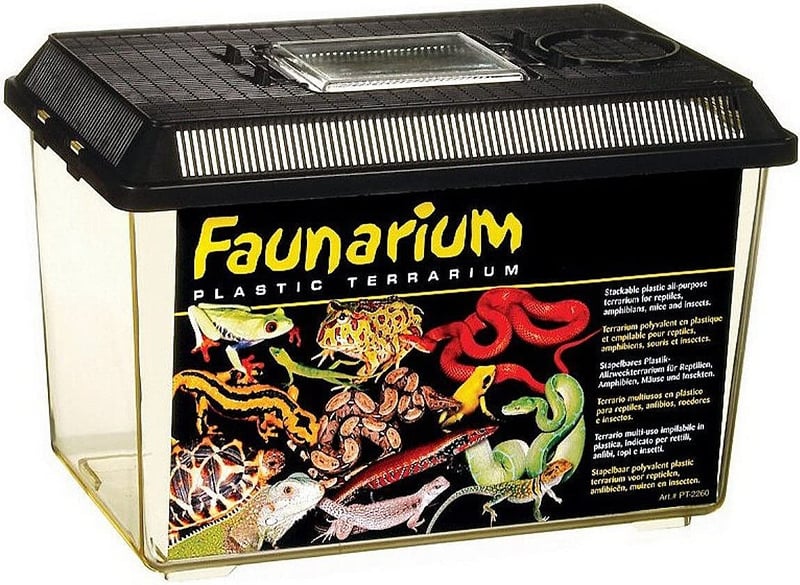 Terárium Exo Terra Faunarium Medium pre plazy, obojživelníky a hmyz – čierny, univerzálny prepravný box