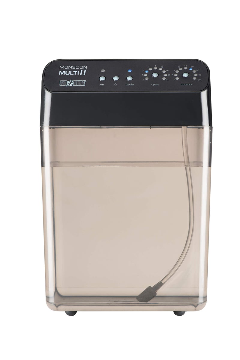 Automatický rosiaci systém Exo Terra Monsoon Multi II s 8-litrovou nádržou a 2 tryskami – zavlažovací systém do terária